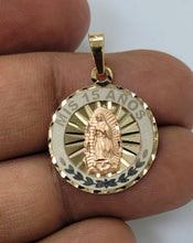 Load image into Gallery viewer, 10KT 15 Anos Virgin Mary Real Gold Pendant, Diamond Cut, 4.5 mm bail , 2.35 Grm
