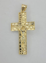 Load image into Gallery viewer, 10KT Cross pendant  Real Yellow Gold Diamond cut Bail 5mm 3.20 GRM
