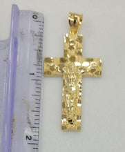 Load image into Gallery viewer, 10KT Cross pendant  Real Yellow Gold Diamond cut Bail 5mm 3.20 GRM
