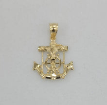 Load image into Gallery viewer, 10KT Anchor pendant Real Gold Diamond cut 3mm Bail, 2.58 GRM
