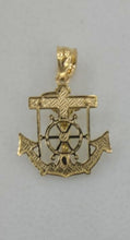 Load image into Gallery viewer, 10KT Anchor pendant Real Gold Diamond cut 3.5 mm Bail, 1.31 GRM
