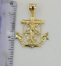 Load image into Gallery viewer, 10KT Anchor pendant Real Gold Diamond cut 3mm Bail, 2.58 GRM
