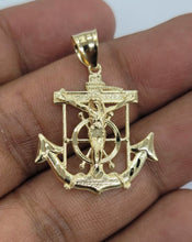 Load image into Gallery viewer, 10KT Anchor pendant Real Gold Diamond cut 3mm Bail, 2.58 GRM
