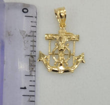 Load image into Gallery viewer, 10KT Anchor pendant Real Gold Diamond cut 3mm Bail, 0.85 GRM
