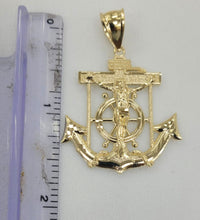 Load image into Gallery viewer, 10KT Anchor pendant Real Gold Diamond cut 5mm Bail,  5.05 GRM
