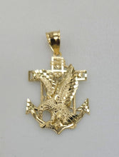 Load image into Gallery viewer, 10KT Anchor pendant Real Gold Diamond cut 5mm Bail,  3.62 GRM
