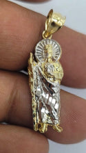 Load image into Gallery viewer, 10KT  Saint JUDE  Real dual color Gold Pendant, Bail 5 mm 2.03 GRM
