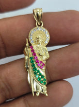 Load image into Gallery viewer, 10KT  Saint JUDE  Real Tricolor Gold Pendant, Bail 5.5 mm 3.39 GRM
