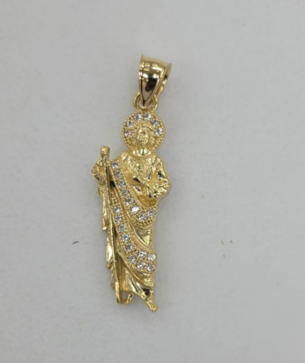 10KT  Saint JUDE  Real Yellow Gold Pendant, Bail 6mm 5.54 GRM