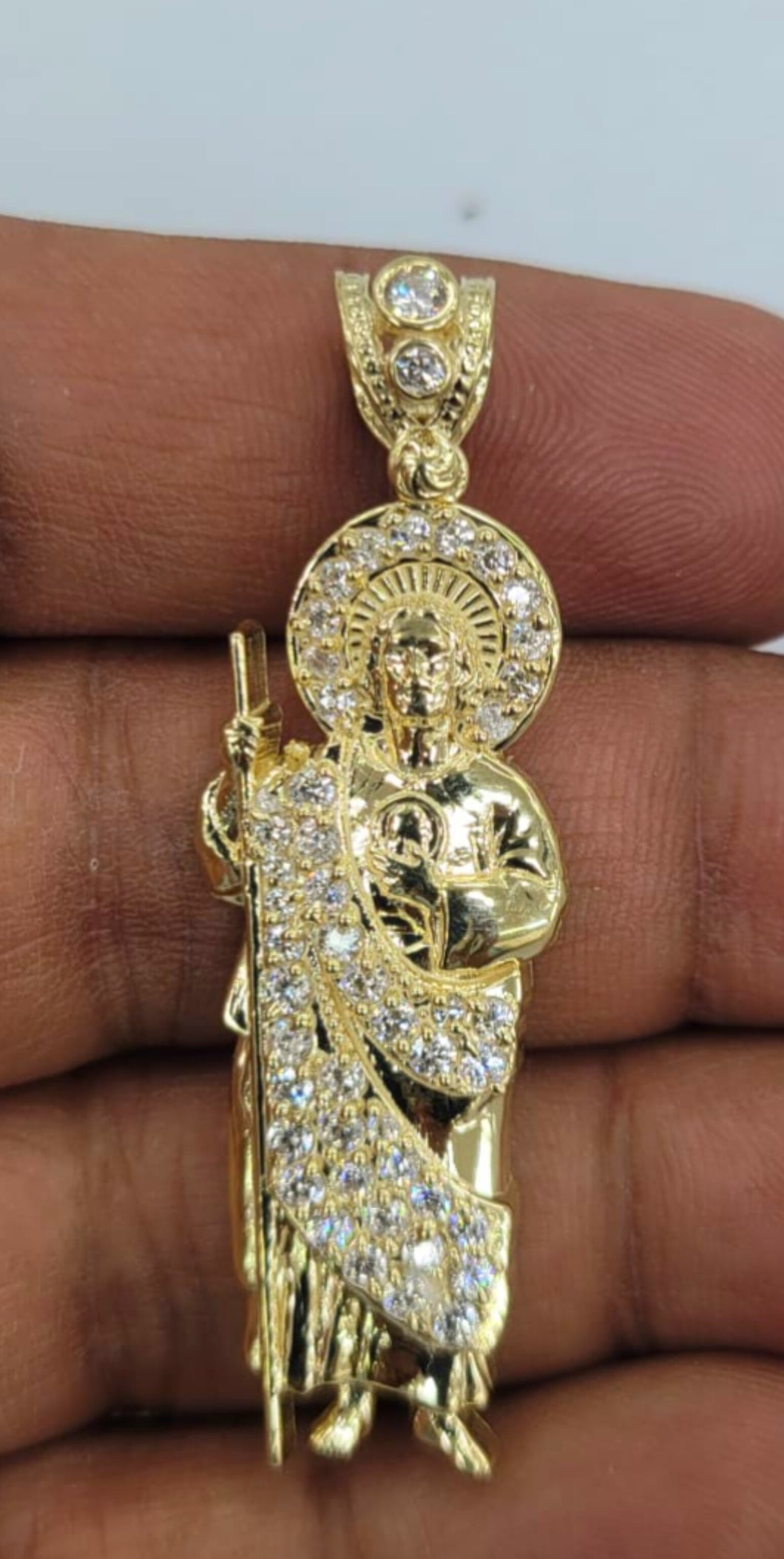 10KT  Saint JUDE  Real Yellow Gold Pendant, Bail 5mm 5.28 GRM