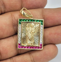 Load image into Gallery viewer, 14KT Saint JUDE Real Tricolor Gold Pendant, Bail 5.5 mm 6.96 GRM
