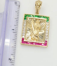 Load image into Gallery viewer, 14KT Saint JUDE Real Tricolor Gold Pendant, Bail 5.5 mm 6.96 GRM
