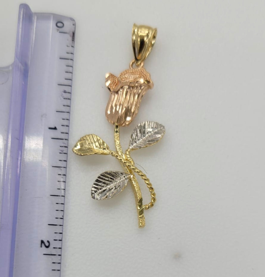 14KT Rose tricolor Gold Diamond cut Bail 3.5 mm 3.69  GRM