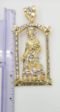 Load image into Gallery viewer, 14KT Saint Lazarus Gold Diamond cut Bail 7.5 mm 22.16 GRM
