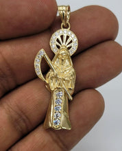 Load image into Gallery viewer, 14KT Sante Muerte , Gold Diamond cut Bail 5 mm 13.41 GRM
