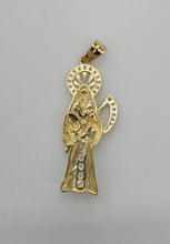 Load image into Gallery viewer, 14KT Sante Muerte , Gold Diamond cut Bail 5 mm 13.41 GRM
