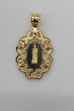 Load image into Gallery viewer, 14KT virgin mary pendant  Real Dual color Gold Diamond cut Bail 3.0 mm 3.30 GRM
