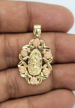 Load image into Gallery viewer, 14KT virgin mary pendant  Real Dual color Gold Diamond cut Bail 3.0 mm 4.30 GRM
