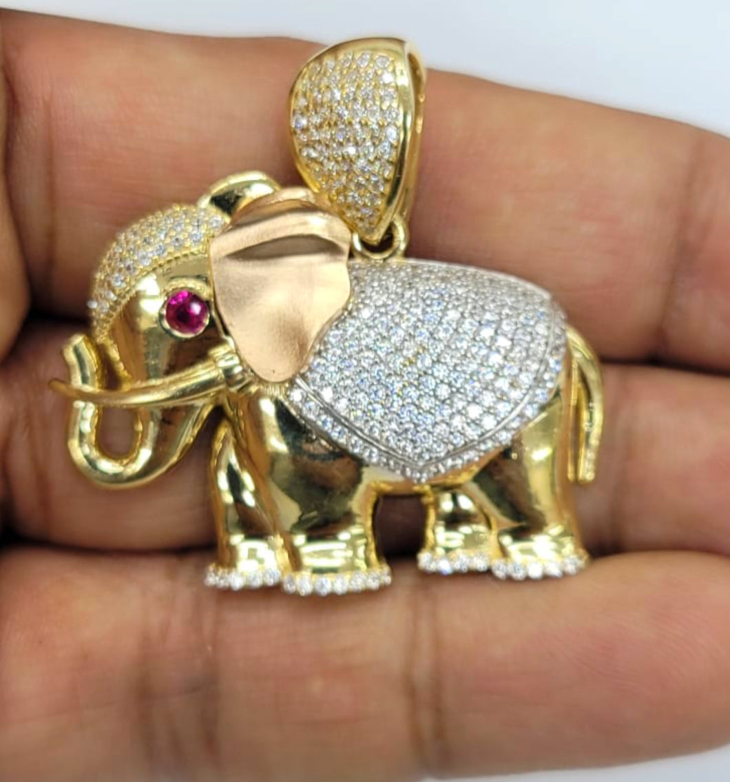 14KT Elephant Gold Diamond cut Bail 5.5 mm 11.82 GRM