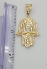 Load image into Gallery viewer, 14KT Hamsa Gold Diamond cut Bail 5.0 mm 4.66  GRM
