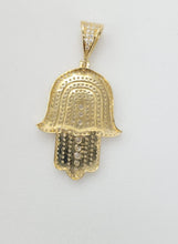 Load image into Gallery viewer, 14KT Hamsa Gold Diamond cut Bail 5.0 mm 4.66  GRM
