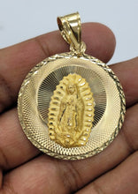 Load image into Gallery viewer, 14KT virgin mary pendant  Real Yellow Gold Diamond cut Bail 5.5 mm 9.29 GRM
