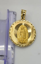 Load image into Gallery viewer, 14KT virgin mary pendant  Real Yellow Gold Diamond cut Bail 5.5 mm 9.29 GRM
