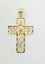 Load image into Gallery viewer, 14KT Cross pendant  Real Yellow Gold Diamond cut Bail 3.5mm 4.45 GRM
