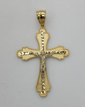 Load image into Gallery viewer, 14KT Cross pendant  Real Yellow Gold Diamond cut Bail 5mm 3.9 GRM
