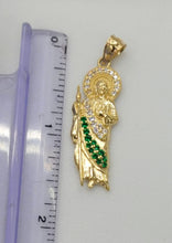 Load image into Gallery viewer, 14KT Saint JUDE  Real Tricolor Gold Pendant, Bail 5.0 mm 3.37 GRM
