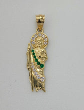 Load image into Gallery viewer, 14KT Saint JUDE  Real Tricolor Gold Pendant, Bail 5.0 mm 3.0 GRM
