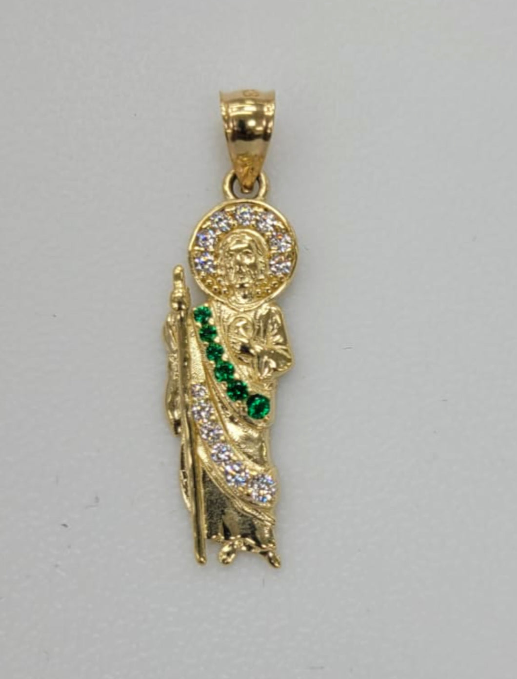 14KT Saint JUDE  Real Tricolor Gold Pendant, Bail 5.0 mm 3.0 GRM