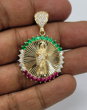 Load image into Gallery viewer, 14KT Sante Muerte , Gold Diamond cut Bail 5 mm 6.97 GRM
