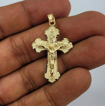 Load image into Gallery viewer, 10KT Cross pendant  Real Yellow Gold Diamond cut Bail 5mm 4.69 GRM
