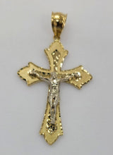 Load image into Gallery viewer, 10KT Cross pendant  Real Yellow Gold Diamond cut Bail 5mm 4.69 GRM
