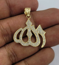 Load image into Gallery viewer, 10KT Allah pendant  Real Yellow Gold Diamond cut Bail 5 mm 3.79 GRM
