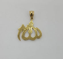 Load image into Gallery viewer, 10KT Allah pendant  Real Yellow Gold Diamond cut Bail 5 mm 3.79 GRM
