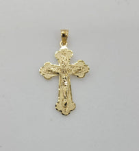 Load image into Gallery viewer, 10KT Cross pendant Real Yellow Gold Diamond cut Bail 5mm 2.62 GRM
