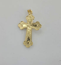 Load image into Gallery viewer, 10KT Cross pendant Real Yellow Gold Diamond cut Bail 5mm 2.62 GRM
