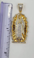 Load image into Gallery viewer, 10kt Genuine Diamond  0.60 carat Virgin Mary Pendant,  4mm Bail, SI Diamond premium quality.
