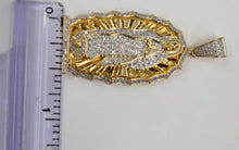 Load image into Gallery viewer, 10kt Genuine Diamond  0.60 carat Virgin Mary Pendant,  4mm Bail, SI Diamond premium quality.
