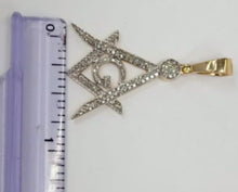 Load image into Gallery viewer, 10kt Genuine Diamond 0.45 Carat Masonic , 5 mm Bail, SI Diamond premium quality.
