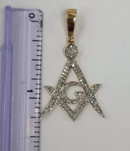 Load image into Gallery viewer, 10kt Genuine Diamond 0.45 Carat Masonic , 5 mm Bail, SI Diamond premium quality.
