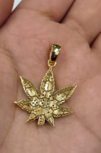 Load image into Gallery viewer, 10kt Genuine Diamond  0.45 carat Marijuana leaf Pendant, 4.5 mm Bail, SI Diamond premium quality.
