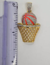 Load image into Gallery viewer, 10kt Genuine Diamond  0.50 carat Basketball Pendant, 4.5 mm Bail, SI Diamond premium quality.
