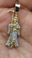 Load image into Gallery viewer, 10kt Genuine Diamond 0.39 carat Sante Muerte  Pendant, 5 mm Bail, SI Diamond premium quality.
