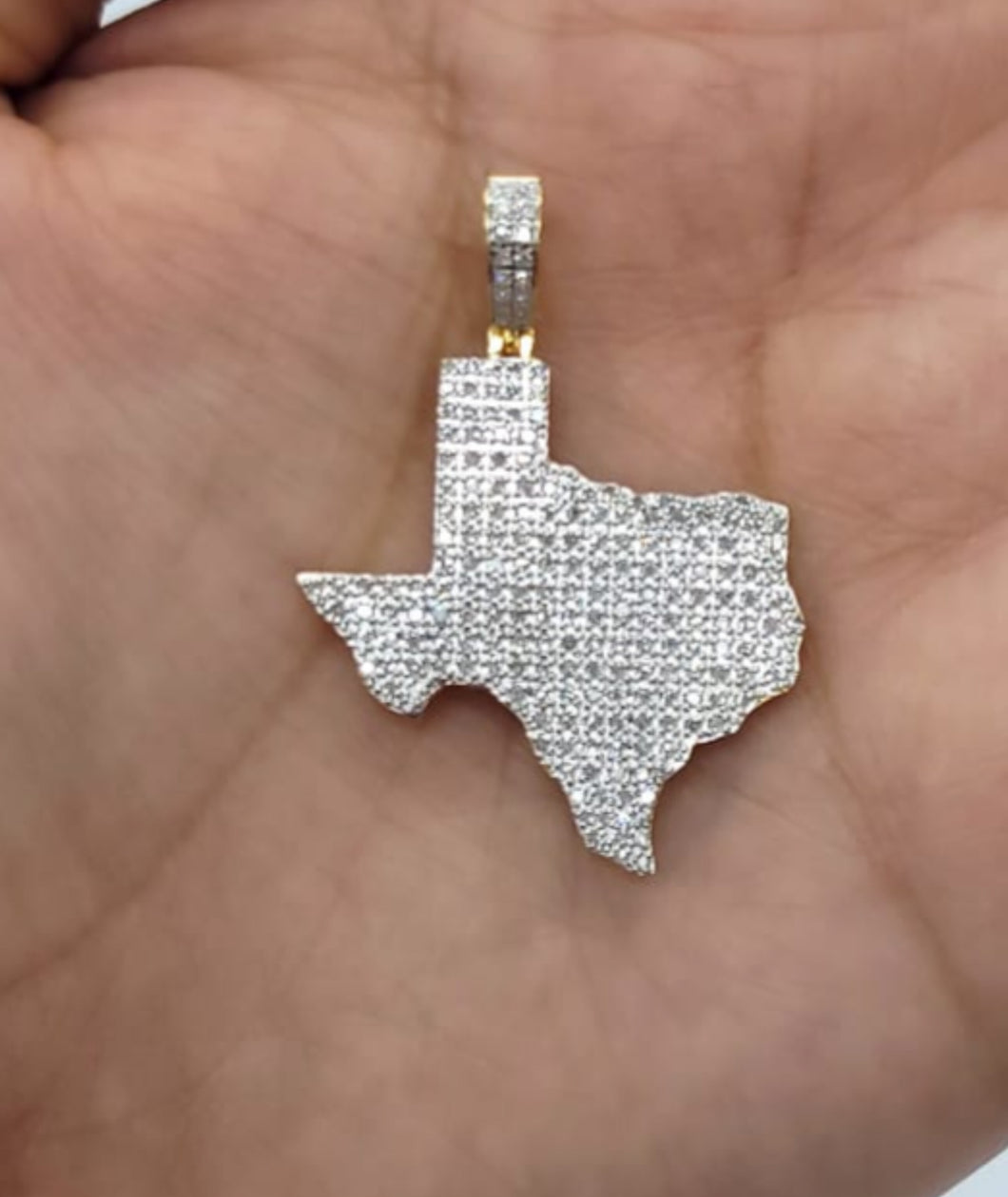 10kt Genuine Diamond 0.76 carat Texas  Pendant, 4 mm Bail, SI Diamond premium quality.