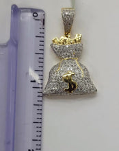 Load image into Gallery viewer, 10kt Genuine Diamond 0.90 carat Dollar bag Pendant, 4 mm Bail, SI Diamond premium quality.
