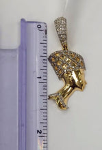 Load image into Gallery viewer, 10kt Genuine Diamond 1.0 Carat African queen  Nefertiti pendant , 5 mm Bail, SI Diamond premium quality.
