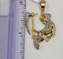 Load image into Gallery viewer, 10kt Genuine Diamond 0.36 Carat Sante Muerte pendant , 5 mm Bail, SI Diamond premium quality.
